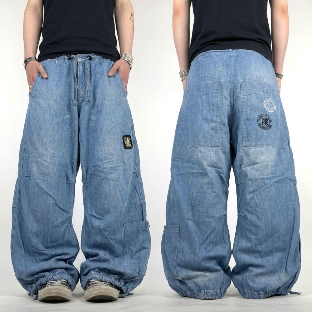 Vintage y2k grunge archive ripped distressed baggy wide leg jeans